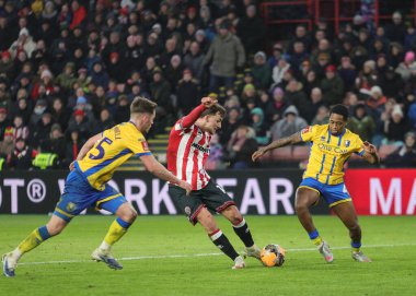 Sheffield United takımından Harrison Burrows, 11 Ocak 2026 tarihinde Sheffield, İngiltere 'deki Bramall Lane' de oynanan Sheffield United - Mansfield Town üçüncü tur karşılaşmasında gol attı.