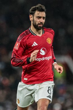 Manchester United ve Hove Albion 'un 11 Ocak 2026' da Old Trafford, Manchester, Birleşik Krallık 'ta oynanan üçüncü tur karşılaşmasında Manchester Ligi Ligi' nden Bruno Fernandes ile berabere kaldı.
