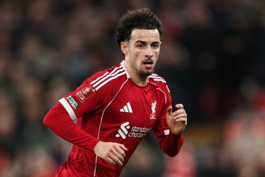 Liverpool 'dan Curtis Jones, 12 Ocak 2026 tarihinde Liverpool, Liverpool, İngiltere' de Liverpool 'a karşı oynanan Liverpool FA Cup Üçüncü Raundu karşılaşmasında