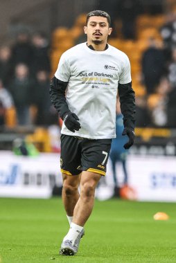 Wolverhampton Wanderers 'dan Andre Premier League maçında ısınma turunda Wolverhampton Wanderers, Newcastle United' a karşı Molineux, Wolverhampton, İngiltere, 18 Ocak 2026