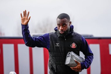 Sunderland 'dan Lutsharel Geertruida, 17 Ocak 2026' da İngiltere 'nin Sunderland kentinde oynanan Premier League maçı öncesinde stadyuma geldi.