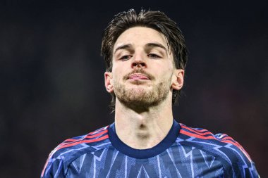 Arsenal 'den Declan Rice Premier Lig maçı sırasında Nottingham Forest, Arsenal' e karşı City Ground, Nottingham, İngiltere, 17 Ocak 2026