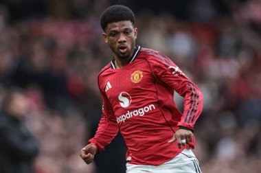 Manchester United 'ın Manchester City' ye karşı oynadığı Premier League maçında Manchester United 'dan Amad Diallo, Old Trafford, Manchester, İngiltere' de 17 Ocak 2026