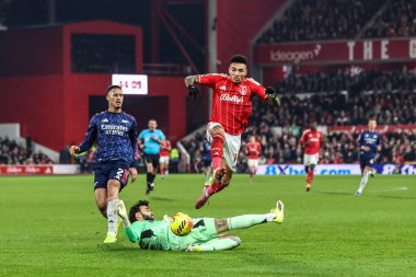 Nottingham Ormanı 'ndan Igor Jesus 17 Ocak 2026' da İngiltere 'nin Nottingham kentinde oynanan Premier League maçında Arsenal kalecisi David Raya' yı geçti.