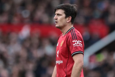 Manchester United 'ın Manchester City' ye karşı 17 Ocak 2026 'da Old Trafford, Manchester' da oynadığı Premier League karşılaşmasında Manchester United 'dan Harry Maguire