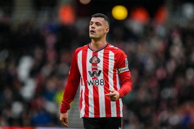 Sunderland 'dan Granit Xhaka Premier Lig maçı sırasında Sunderland - Crystal Palace Stadyumu, Sunderland, İngiltere, 17 Ocak 2026