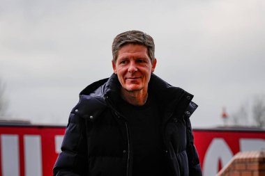 Kristal Saray 'ın Oliver Glasner teknik direktörü, 17 Ocak 2026' da İngiltere 'nin başkenti Sunderland' da oynanan Premier League maçı sırasında stadyuma geldi.