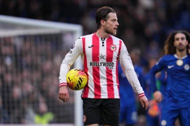 Brentford 'dan Mathias Jensen Premier Lig karşılaşmasında Chelsea, Brentford' a karşı Stamford Bridge, Londra, 17 Ocak 2026
