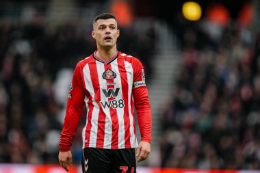 Sunderland 'dan Granit Xhaka Premier Lig maçı sırasında Sunderland - Crystal Palace Stadyumu, Sunderland, İngiltere, 17 Ocak 2026