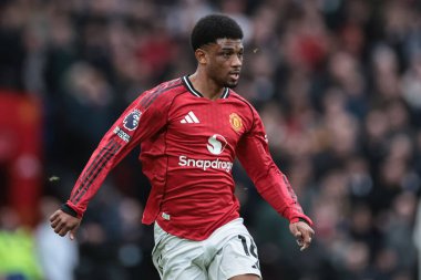 Manchester United 'ın Manchester City' ye karşı oynadığı Premier League maçında Manchester United 'dan Amad Diallo, Old Trafford, Manchester, İngiltere' de 17 Ocak 2026