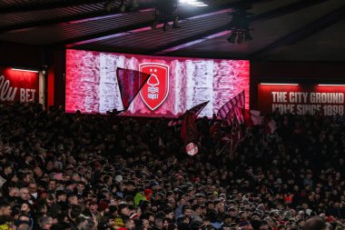 İngiltere 'nin Nottingham şehrinde 17 Ocak 2026' da oynanan Premier Lig maçı sırasında Nottingham Forest, Arsenal 'e karşı oynadığı City Ground maçının genel görünümü.