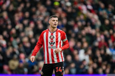 Premier Lig karşılaşmasında Sunderland 'dan GranitXhaka, Sunderland' a karşı Crystal Palace Stadyumu, Sunderland, İngiltere, 17 Ocak 2026