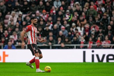 Sunderland 'dan Omar Alderete, 17 Ocak 2026' da İngiltere 'nin Sunderland-Crystal Palace stadyumunda oynanan Premier League maçında pas attı.