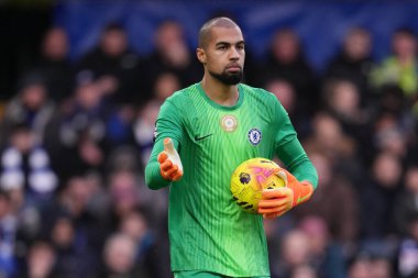 Chelsea Premier Ligi karşılaşmasında Chelsea 'ye karşı Stamford Bridge, Londra' da 17 Ocak 2026 'da oynanan karşılaşmada Chelsea' den Robert Sanchez.