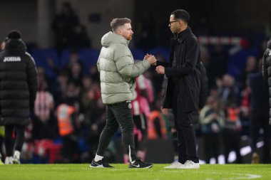 Liam Rosenior Chelsea ve Calum McFarlane 'ın teknik direktörü Chelsea Premier Lig karşılaşmasında Chelsea-Brentford Stamford Bridge, Londra, İngiltere, 17 Ocak 2026