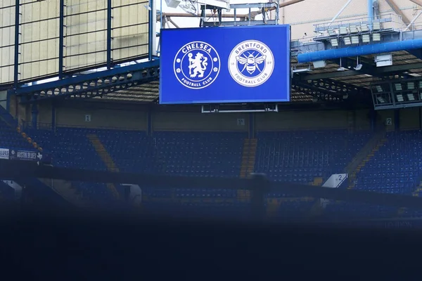 Premier Lig karşılaşması öncesinde Stamford Köprüsü 'nde skor tabelasının görüntüsü Chelsea' ye karşı Brentford Stamford Bridge, Londra, Birleşik Krallık, 17 Ocak 2026