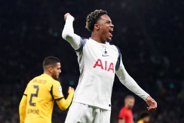 Tottenham Hotspur 'dan Wilson Odobert, UEFA Şampiyonlar Ligi Maçı' nda 1-0 önde gidiyor. Tottenham Hotspur, Borussia Dortmund 'a karşı. Tottenham Hotspur Stadyumu, Londra, 20 Ocak 2026