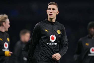 Borussia Dortmund 'dan Nico Schlotterbeck, UEFA Şampiyonlar Ligi' nin 7. Matchday of 8 Tottenham Hotspur, Borussia Dortmund 'a karşı Tottenham Hotspur Stadyumu, Londra, 20 Ocak 2026