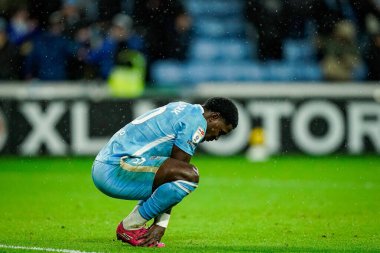 Coventry City 'den Ephron Mason-Clark 20 Ocak 2026' da Coventry Building Society Arena, Coventry, İngiltere 'de Coventry City ile Millwall arasındaki Sky Bet Şampiyonası maçında çömeldi.