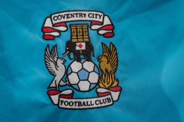 Coventry City, Coventry Building Society Arena, Coventry, İngiltere 'de 20 Ocak 2026' da Millwall 'a karşı oynanan Sky Bet Şampiyonası maçından önce bir kulüp rozeti.