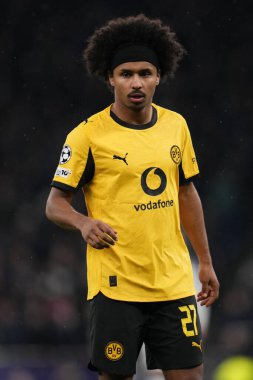 Borussia Dortmund takımından Karim Adeyemi, UEFA Şampiyonlar Ligi 'nde Tottenham Hotspur' un 7. Maçı sırasında Borussia Dortmund 'a karşı Tottenham Hotspur Stadyumu, Londra, İngiltere, 20 Ocak 2026