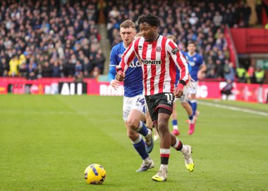 Sheffield United takımından Andre Brooks 24 Ocak 2026 'da Sheffield United' ın Bramall Lane, Sheffield, İngiltere 'de Ipswich Town' a karşı oynadığı Gökyüzü İddia Şampiyonası maçında sahada.