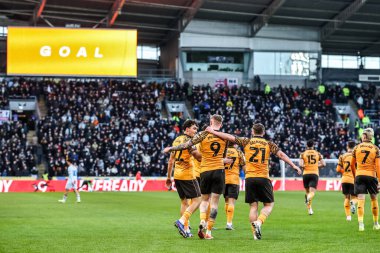Hull City 'den Oliver McBurnie, 24 Ocak 2026 tarihinde İngiltere' nin Hull kentindeki MKM Stadyumu 'nda oynanan Hull City ile Swansea City arasındaki Sky Bet Şampiyonası maçında 1-0' lık galibiyetini kutluyor.