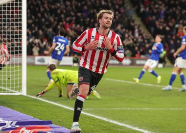 Sheffield United takımından Patrick Bamford, 24 Ocak 2026 'da Sheffield, İngiltere' deki Bramall Lane 'de oynanan Sheffield United-Ipswich Town maçında 3-1 kazanma golünü kutluyor.