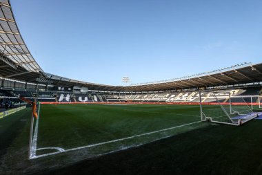 24 Ocak 2026 'da İngiltere' nin Hull şehrindeki MKM Stadyumu 'nda Hull City ile Swansea City arasındaki Sky Bet Şampiyonası öncesinde MKM Stadyumu' nun genel görünümü