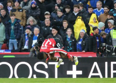 Sheffield United takımından Andre Brooks, 24 Ocak 2026 'da Sheffield, İngiltere' deki Bramall Lane 'de oynanan Sheffield United-Ipswich Town maçında 2-0' lık galibiyet golünü kutluyor.
