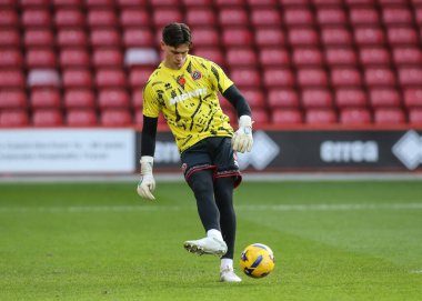Sheffield United kalecisi Michael Cooper 24 Ocak 2026 'da İngiltere, Sheffield Lane' de oynanan Sky Bet Şampiyonası maçında Sheffield United Ipswich Town 'a karşı ısınma maçında