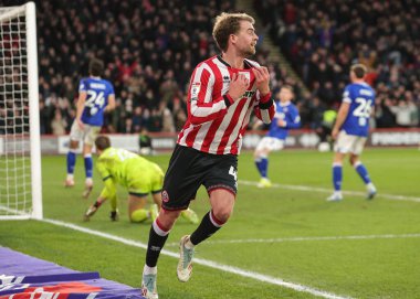 Sheffield United takımından Patrick Bamford, 24 Ocak 2026 'da Sheffield, İngiltere' deki Bramall Lane 'de oynanan Sheffield United-Ipswich Town maçında 3-1 kazanma golünü kutluyor.