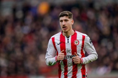 Brentford 'dan Vitaly Janelt Premier League maçı sırasında Brentford Nottingham Forest' a karşı Gtech Community Stadyumu, Londra, 25 Ocak 2026