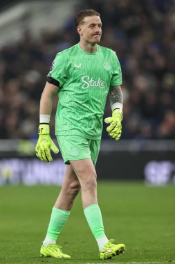 Everton kalecisi Jordan Pickford Premier League maçında Everton-Leeds United 'a karşı Hill Dickinson Stadyumu, Liverpool, Birleşik Krallık, 26 Ocak 2026