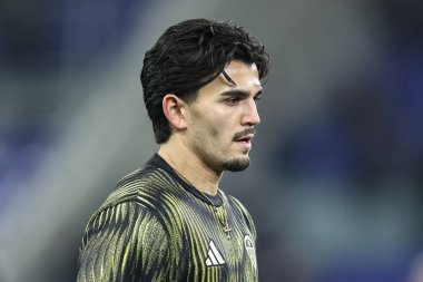 Leeds United takımından Pascal Struijk, Premier League maçı sırasında İngiltere 'nin Liverpool şehrindeki Hill Dickinson Stadyumu' nda oynanan Everton-Leeds maçında ısınma turunda