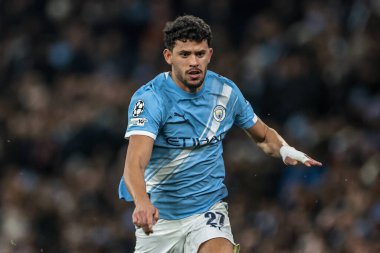 Manchester City 'den Matheus Nunes UEFA Şampiyonlar Ligi 8 maçında Manchester City Galatasaray' a karşı 28 Ocak 2026 tarihinde Manchester Stadyumu, İngiltere