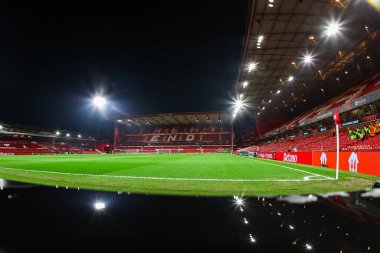 UEFA Avrupa Ligi Maçı sırasında dünyanın en ünlü şehir zemininin genel görünümü. 8 Nottingham Ormanı, Ferencvaros 'a karşı 29 Ocak 2026, Nottingham, İngiltere.