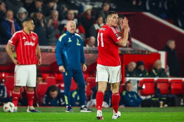 Nottingham Ormanı 'ndan Nikola Milenkoviç, 29 Ocak 2026' da İngiltere 'nin Nottingham kentinde düzenlenen 8 Nottingham Ormanı-Ferencvaros maçında Nottingham Ormanı' ndan Murillo 'nun yerini aldı.