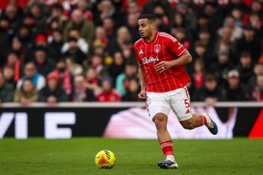 Nottingham Ormanı 'ndan Murillo Premier Lig maçı sırasında Nottingham Forest, Kristal Saray' a karşı 1 Şubat 2026 'da Nottingham, İngiltere' de top sürüyor.