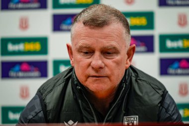Stoke City 'nin Mark Robins teknik direktörü 31 Ocak 2026' da Stoke City - Southampton maçında Stoke City - Bet365 Stadyumu, Stoke on-Trent, İngiltere 'de oynanan maç sonrası basın konferansında teknik direktör.