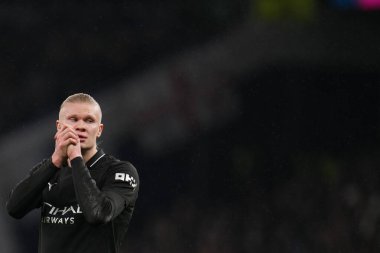 Manchester City 'den Erling Haaland Premier Lig maçı sırasında Tottenham Hotspur Manchester City' ye karşı Tottenham Hotspur Stadyumu, Londra, 1 Şubat 2026