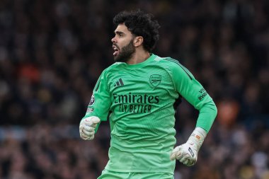 Arsenal kalecisi David Raya, 31 Ocak 2026 'da İngiltere' nin Leeds Road kentinde oynanan Premier League maçında Leeds United-Arsenal maçında tepki gösterdi.
