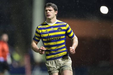 Warrington Wolves 'dan Jake Thewlis, Warrington Wolves' un 30 Ocak 2026 'da Halliwell Jones Stadyumu' nda oynadığı Warrington Wolves vs Leopards maçında.