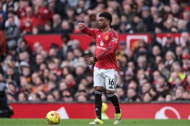 Manchester United 'dan Amad Diallo 1 Şubat 2026' da Old Trafford, Manchester, İngiltere 'de oynanan Premier League maçında tepki gösterdi.