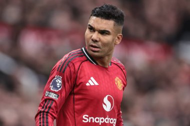 Manchester United 'ın Casemiro' su Manchester United ile Fulham maçında Old Trafford, Manchester, İngiltere 'de 1 Şubat 2026' da karşılaştı.