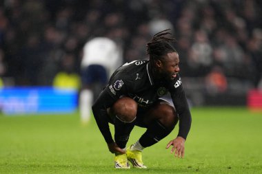 Manchester City 'den Antoine Semenyo Premier League maçı sırasında Tottenham Hotspur Manchester City' ye karşı Tottenham Hotspur Stadyumu, Londra, 1 Şubat 2026