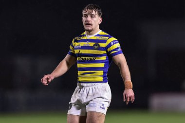 Warrington Wolves 'tan Leon Hayes, Warrington Wolves - Leigh Leopards maçı sırasında 30 Ocak 2026' da Warrington, İngiltere 'deki Halliwell Jones Stadyumu' nda oynandı.