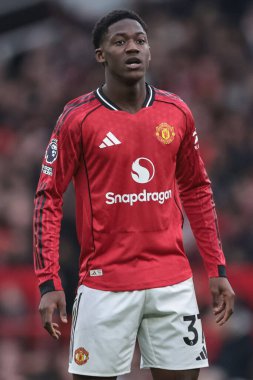 Manchester United 'dan Kobbie Mainoo Premier League maçı sırasında Manchester United Fulham' a karşı Old Trafford, Manchester, İngiltere, 1 Şubat 2026