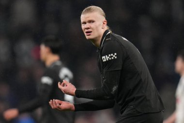 Manchester City 'den Erling Haaland, 1 Şubat 2026' da Tottenham Hotspur 'un Manchester City' ye karşı oynadığı Premier League maçında hayal kırıklığına uğradı.