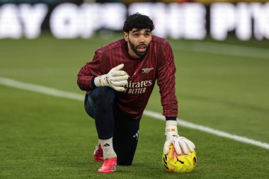 Arsenal kalecisi David Raya Premier Lig maçı sırasında İngiltere 'nin Leeds Road kentinde oynanan Leeds United - Arsenal maçında ısınma turunda 31 Ocak 2026